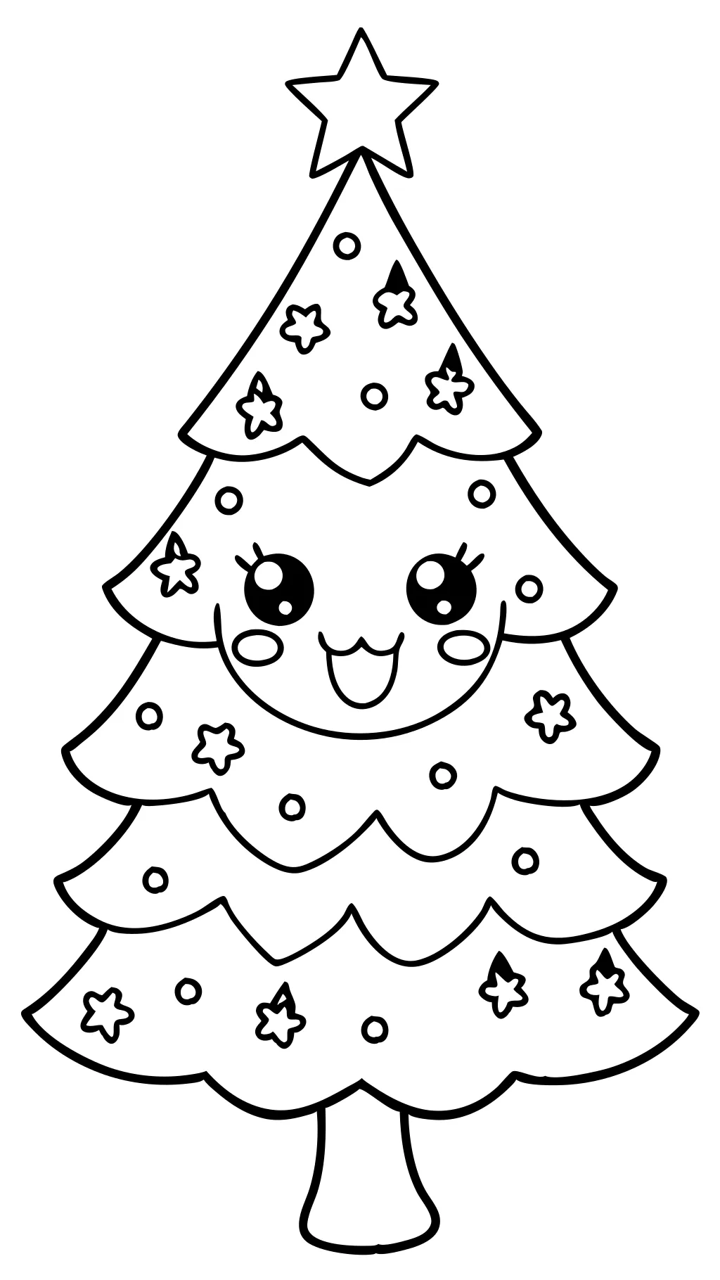 cute christmas tree coloring pages